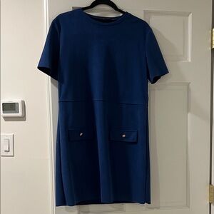 Zara Navy Blue Short Sleeve Shift Dress